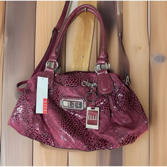 ELLE Joelle Satchel Handbag Berry Color NWT - Picture 2 of 7
